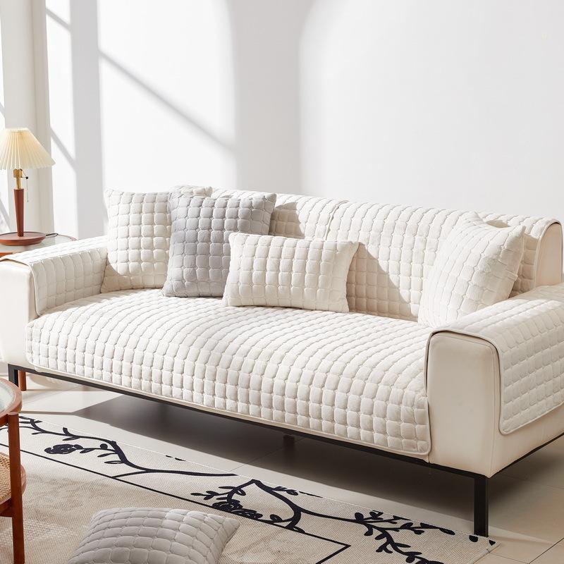 Универсальная плюшевая подушка для дивана на все четыре сезона, плюшевая кожа, нескользящая, утолщенная подушка, простой современный всеобъемлющий чехол на диван