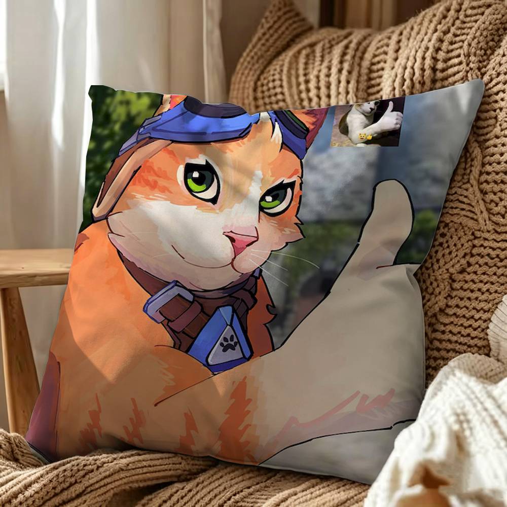 Pop Game Overwatch Fan Jetpack Cat Double-Sided Printed Cushion Cover Bedroom Bedside Sofa Pillow Case