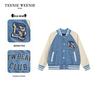 Teenie Weenie Kids Unisex Color-Block Raglan Denim Baseball Jacket