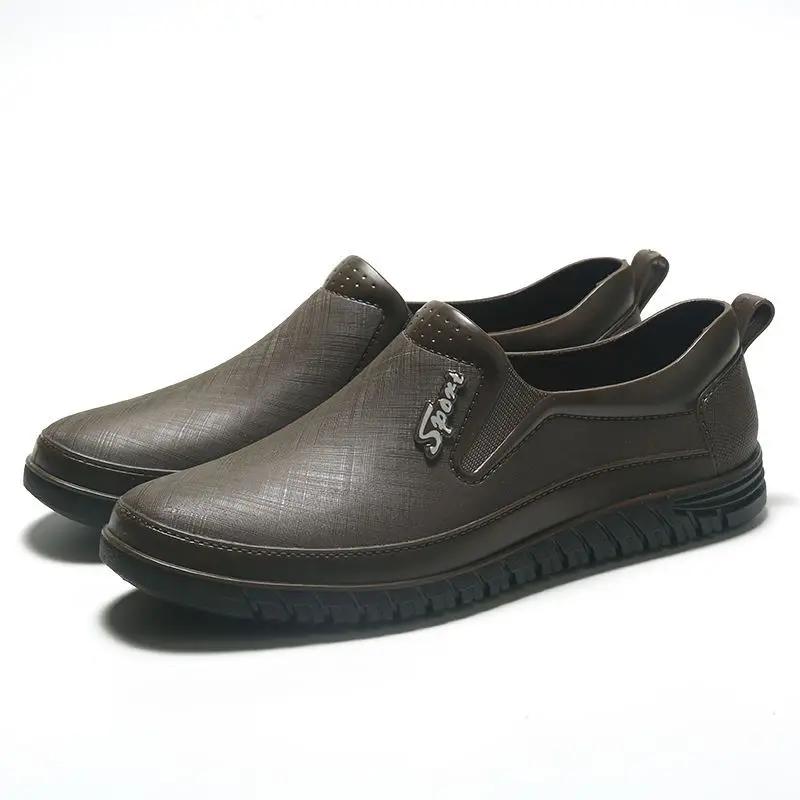 Waterproof and Non-slip Man Shoes Rubber Wear-resistant Rain Boots for Men Mud Rainy Day High Quality Without Lacing Designer