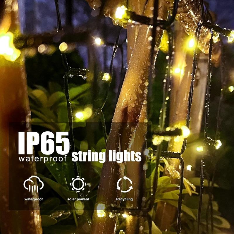 Led Solar String Lights Outdoor Solar Christmas Lights 8 Modes Twinkle Fairy Lights for Xmas Tree Garden Wedding Decoration