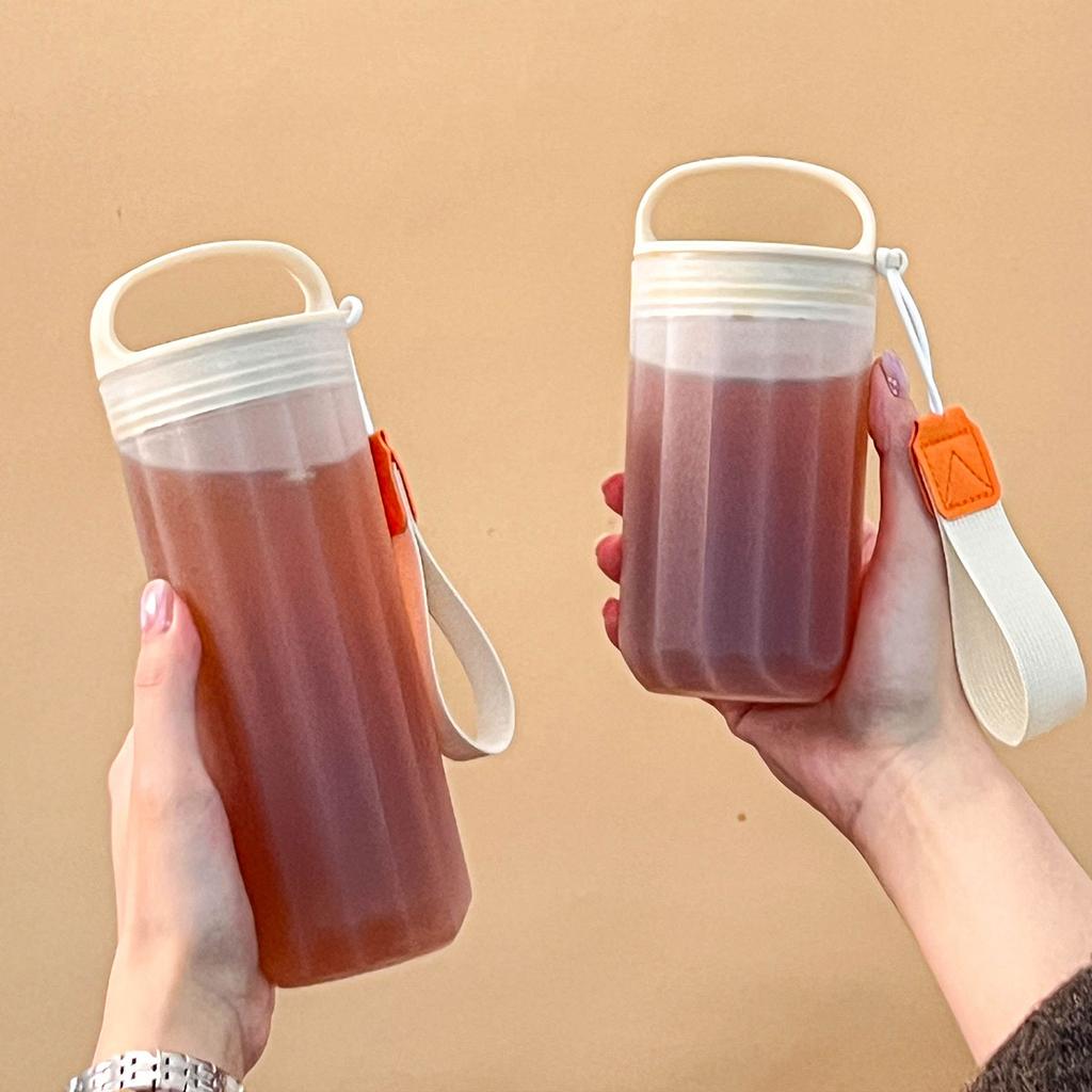 New 350/550Ml Plastic Water Bottle With Handle&Rope Leak Proof Drinking Bottle Travel Sport Portable Milk Coffee Cup