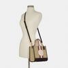 Coach Dempsey Tote Bag in Signature Canvas with Stripes & Round Patch for Daily Use