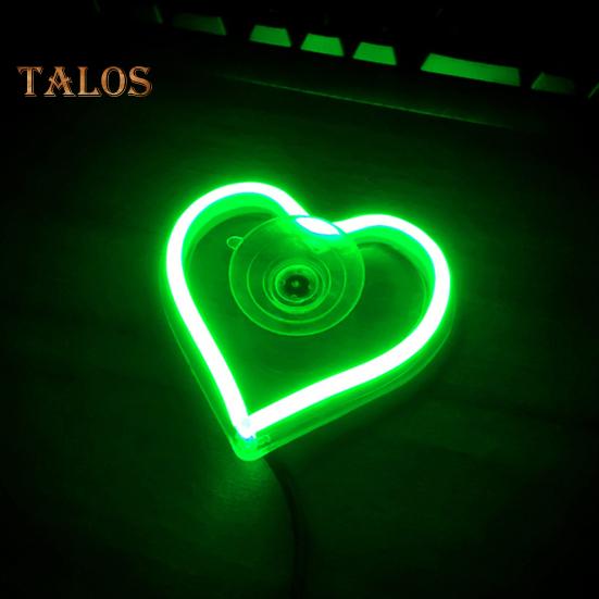 Светодиодный неоновый светильник в форме сердца, режимы стробоскопической вспышки, суперяркий, простая установка, светодиодный дисплей, вывеска, автомобильное освещение, аксессуары