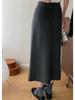 Women's Petite High-Waisted Gray Wool Pleated A-Line Skirt for Spring/Summer