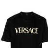 Versace Мужская футболка с коротким рукавом и принтом с логотипом SS23, круглый вырез, черная 1008466-1A06056-1B000