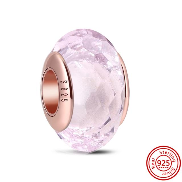 Красочные муранские стеклянные бусины с цветком в виде сердца, пузырьков и листьев, очаровательные браслеты, ювелирные изделия из 100% стерлингового серебра 925 пробы