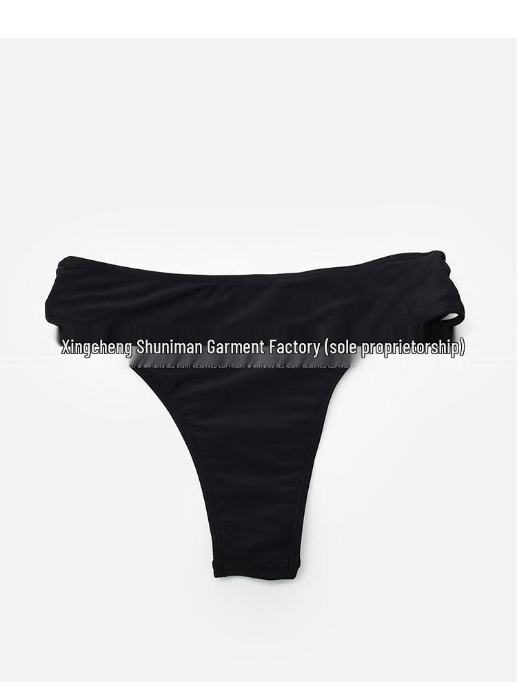 European & American Sexy Strappy Split Swimsuit: Low Waist Tummy Control Push-Up Bikini for Small Chests, Perfect for Beach Vacations.