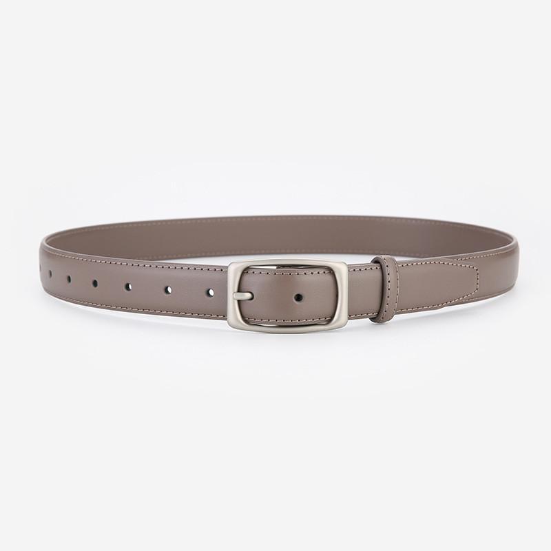Minimalist Leather Belt For Women And Men With Alloy Buckle For Casual And Office Wear