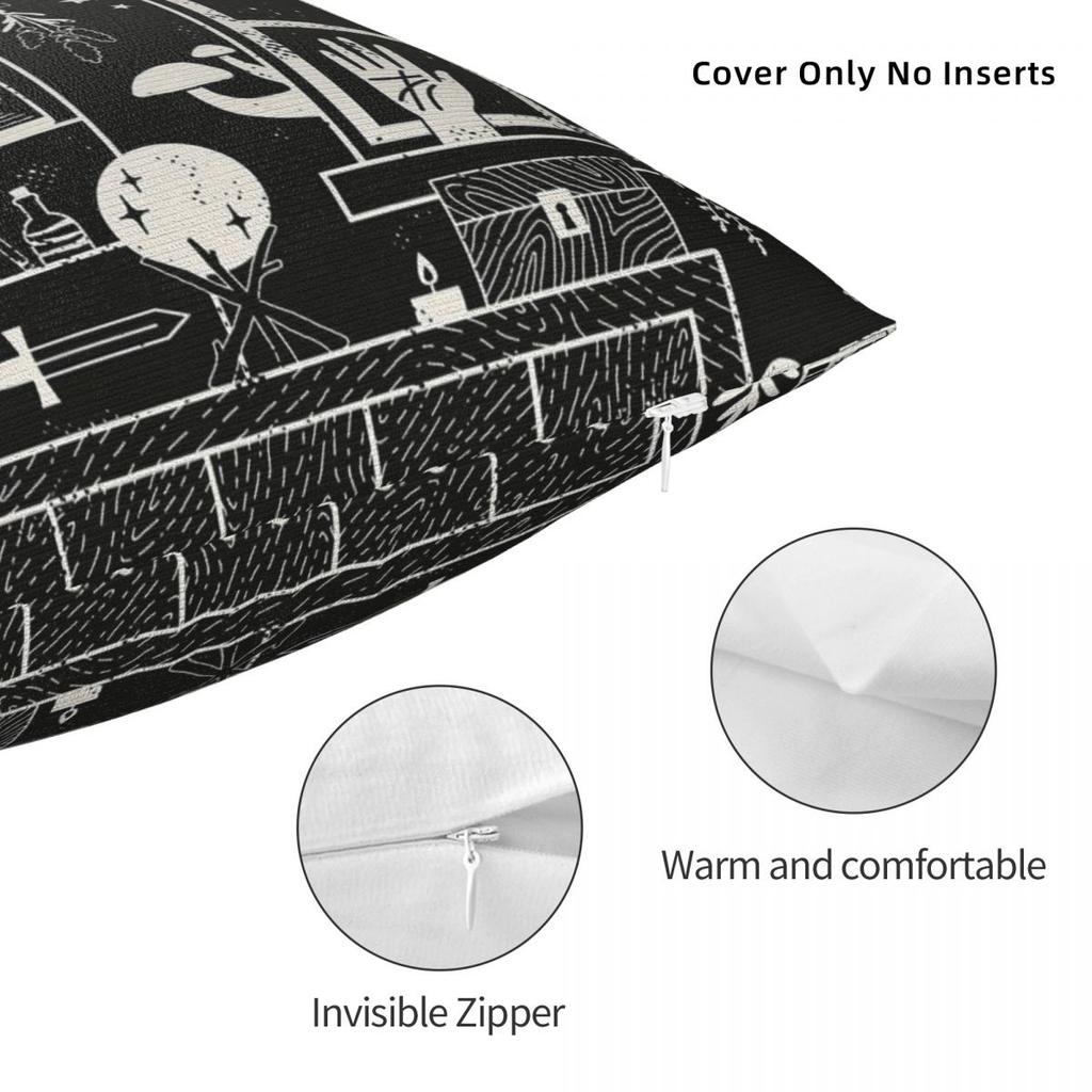 Witch Room Moon Altar Square Pillowcase Polyester Linen Velvet Creative Zip Decor Pillow Case Bed Cushion Cover 45X45