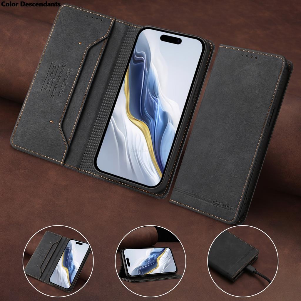 Magnetic Book Case For Tecno Pova 7 Ultra Neo 3 2 Curve 6 5 4 Pro Slim Spark Go RFID Anti-Theft Leather Phone Cover Card Holder