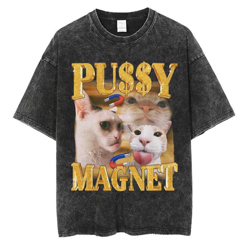 Wash I Survived Todays Tummy Ache Funny Cat Meme T Shirt Men Women Personality Fashion Tshirt Cotton Casual Oversized T Shirts