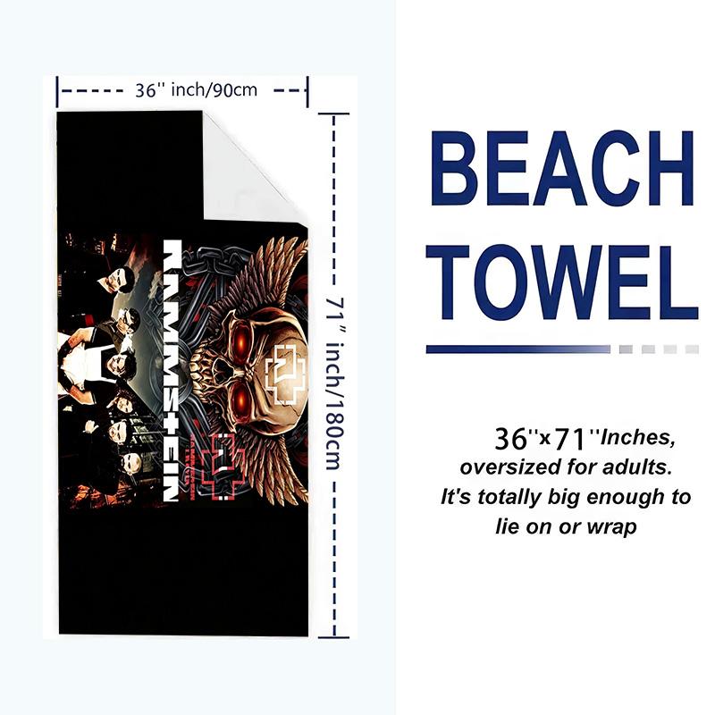 German-language band Print Beach Towel, Large Soft Quick Dry Towel for Beach Camping Swimming