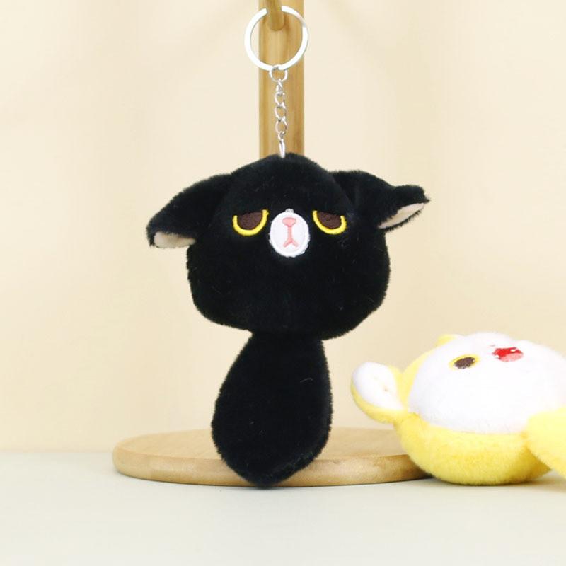 Adorable Plush Cat Keychain Cute Soft Stuffed Animal Bag Charm For Couples In Multiple Colors