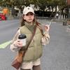 European autumn and winter new solid color down cotton vest women's loose outer wear vest thickened warm jacket top