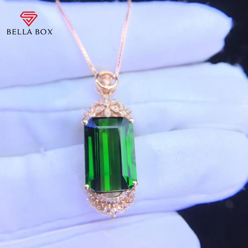 BELLA BOX Новый стиль, роскошный прямоугольный кулон с драгоценным камнем, женское ожерелье цвета розового золота на ключице, свадебное обручальное ювелирное изделие, подарок