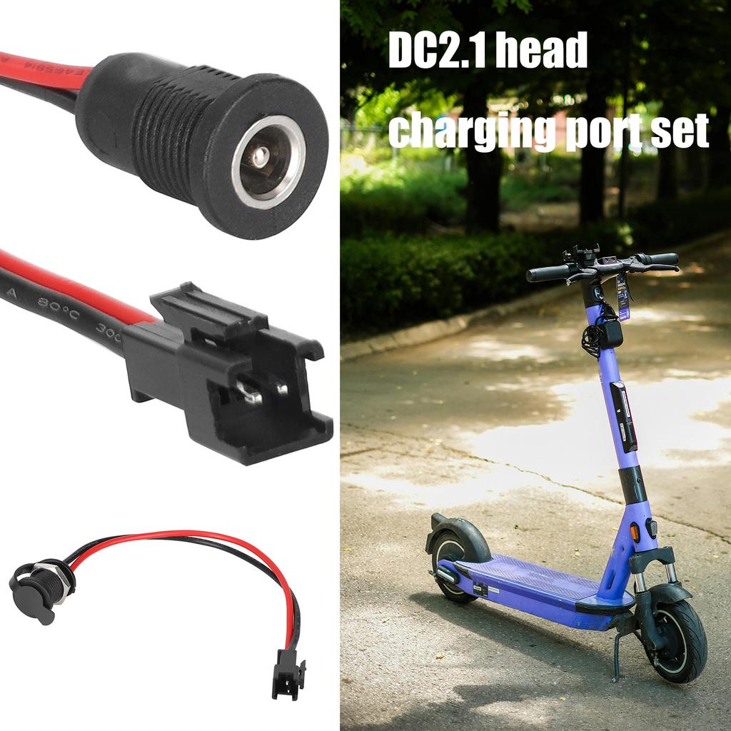Гнездо для зарядки электроскутера DC5.5x2.1mm гнездо для гнезда питания с креплением на панель водонепроницаемый разъем с кабелем