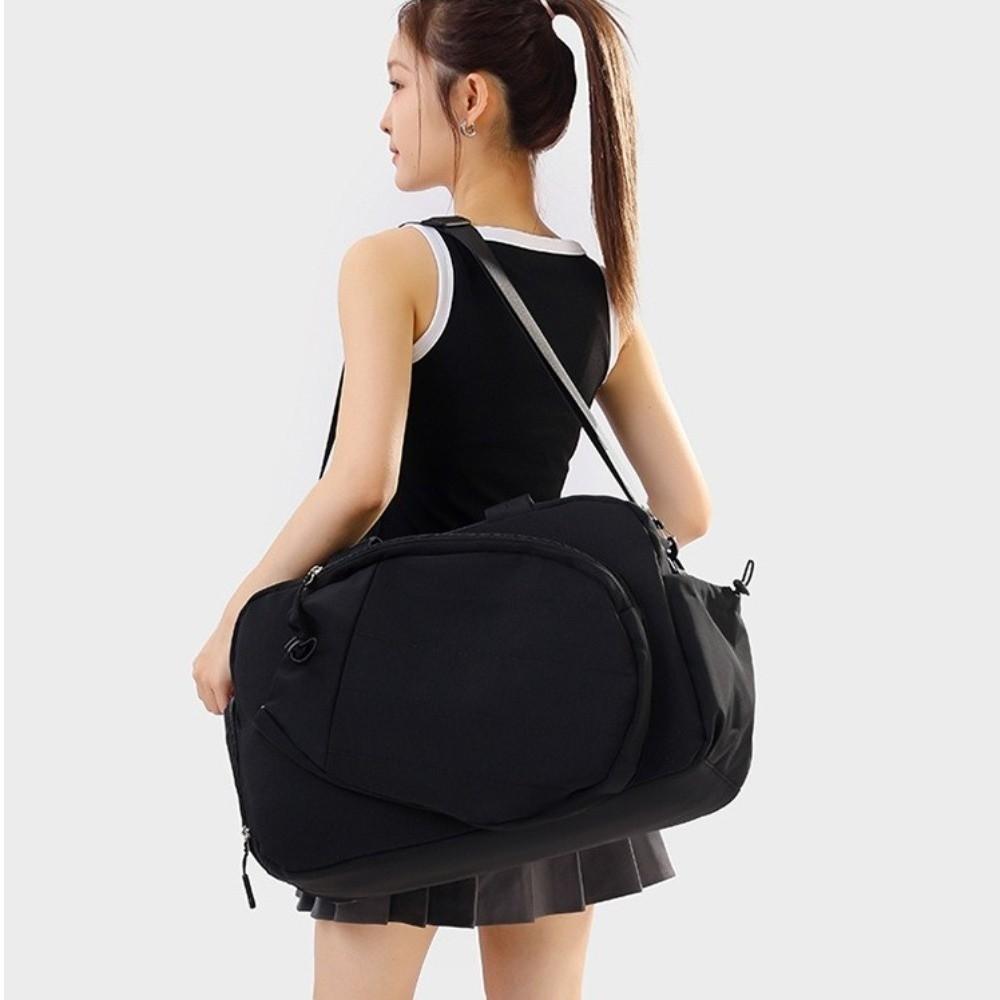 Large Capacity Sports Fitness Bag Solid Color Badminton Bag Tennis Crossbody Bag Women