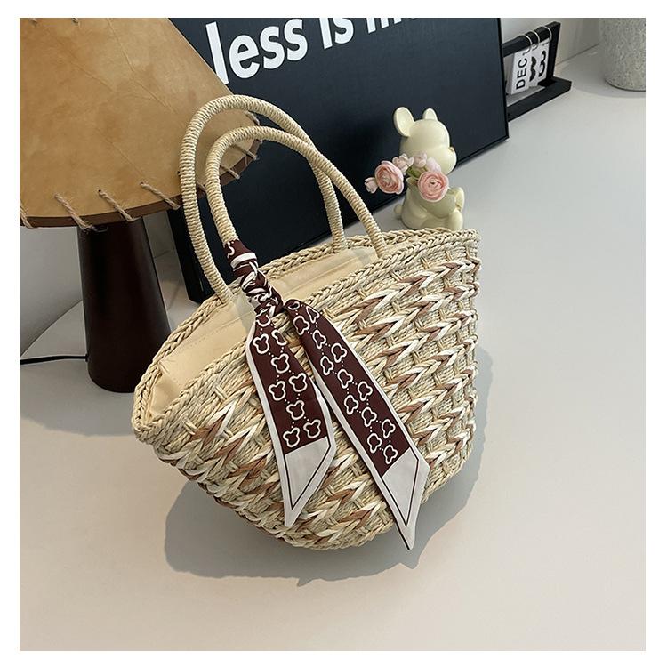 Новая Мода Соломенная Сумка Ручной Работы Плетеная Сумка Для Шопинга Универсальная Соломенная Сумка Соломенная Сумка