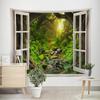 Украшение дома уединенный лесной гобелен, подвесная ткань, знаменитый горный пейзаж, настоящий фоновый тканевый гобелен