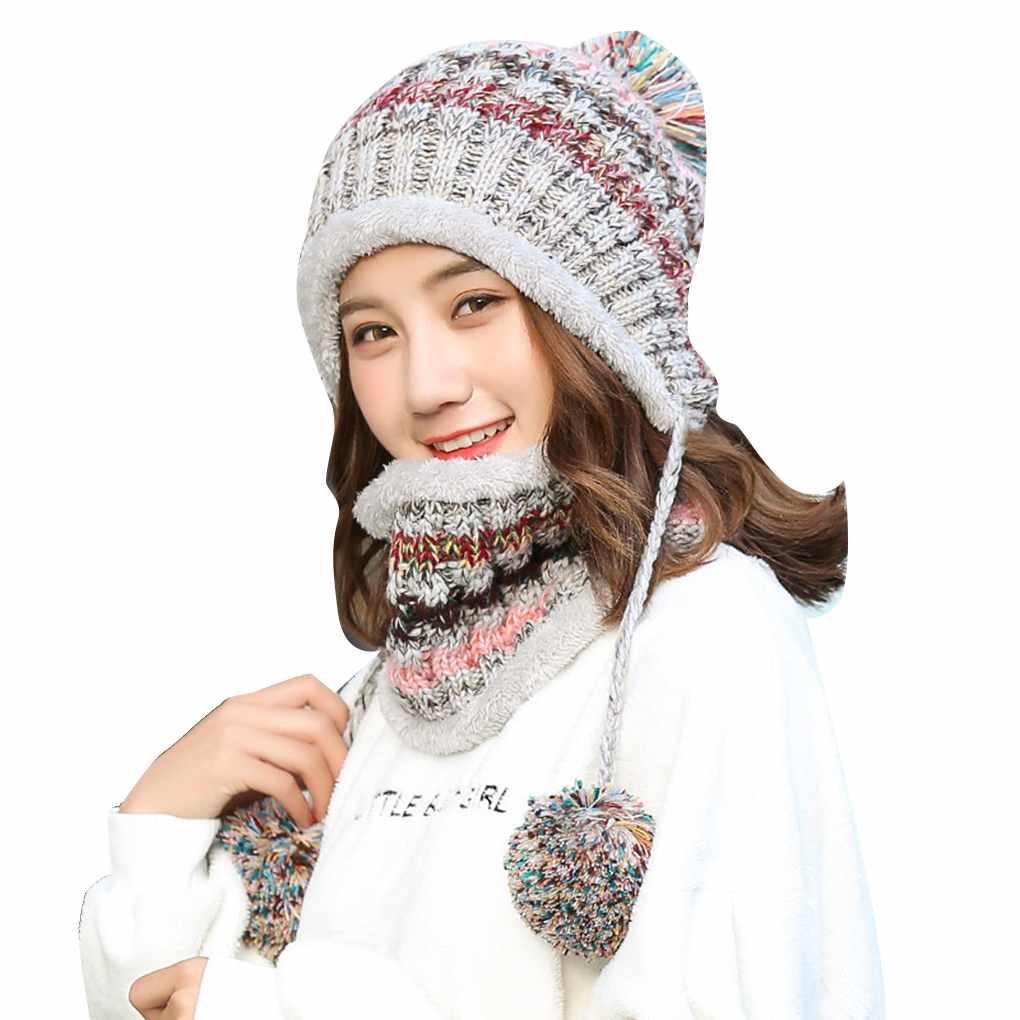 Зимняя женская шапка-комбинезон для взрослых на открытом воздухе для велоспорта, бега, теплые шапочки для мяча, шарф