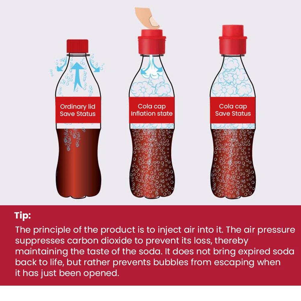 Нажмите на надувную крышку от бутылки с газировкой, надувную пластиковую крышку, крышку от бутылки с напитком, держите крышку от колы Air Cola