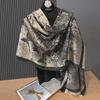 2024 Корейский шарф из хлопка Tencel с имитацией кашемира и бабочки: Двусторонняя шаль для офисов и кондиционируемых помещений.