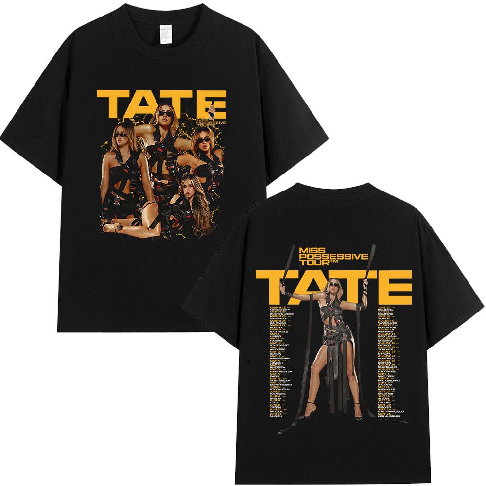 Tate McRae Miss Possessive Tour 2025 TShirts Unisex Unisex Harajuku ONeck Short Sleeve T Shirts Cotton Casual Tshirt Fans Gift