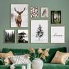 Modern Nature Scenery Picture Canvas Painting Wall Art Winter Landscape Forest Deer Poster and Print for Home Wall Decor Picture