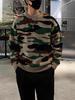 Korean Camouflage Round Neck Sweater: 2025 Autumn/Winter Men's Casual Knitwear Fashion.