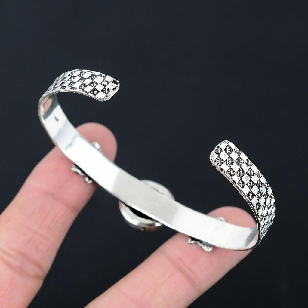 Sisters Day Sale American Dichroic Glass Gemstone Sterling Silver Leaf Bangle