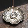 Realistic Incense Burner 9 Holes Portable Alloy Lotus Shape Incense Stick Holder for Living Room