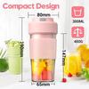 Portable Electric Juicer 300ml USB Smoothie Blender Mini Food Personal Juicer | Juillers (Pink)