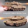 1:36 Leopard 2 Main Battle Tank Model Witness-136 Drone Alloy Diecast Car Toys Sound Light Pull Back Vehices Boy's Birthday Gift