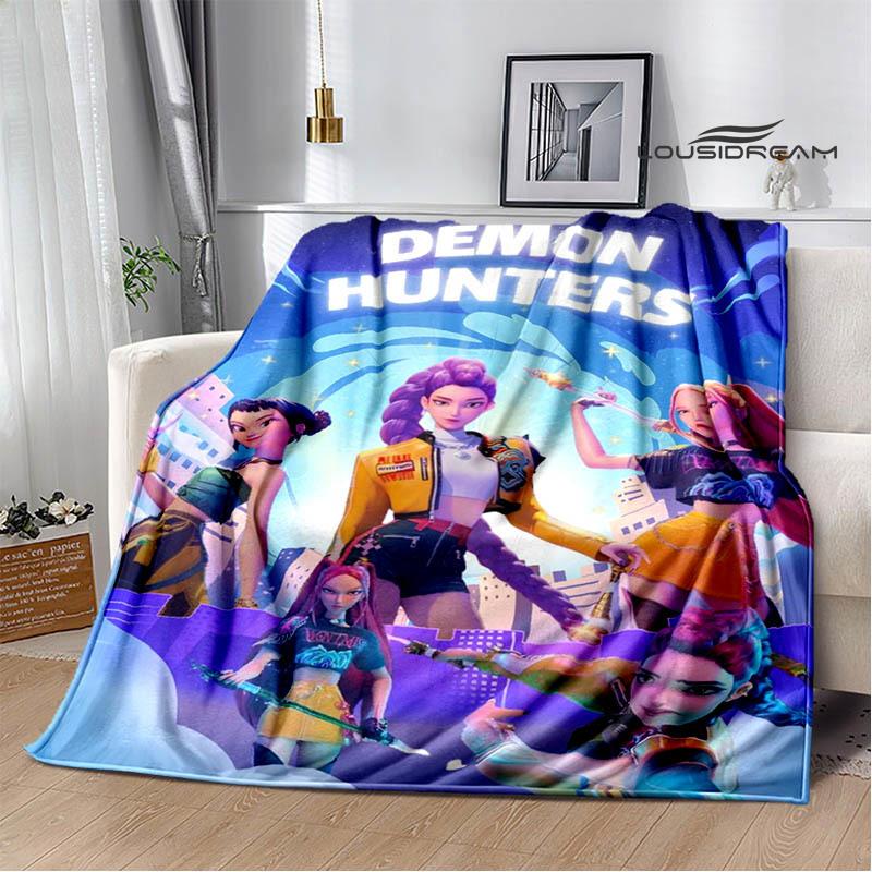 KPop Demon Hunters Cartoon printed blanket Picnic blanket Warm Flannel blankets Home bed linings blankets for beds Birthday Gift