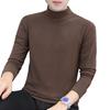 Half High Collar Long Sleeves Stretchy Men T-shirt Autumn Winter Double Sided Velvet Bottoming Business Top