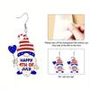 2D Flat Independence Day American Flag Gnome Acrylic Earrings Celebration Accessories Elegant Earrings Party Earrings