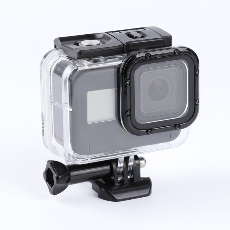 Водонепроницаемый защитный бокс 45 м для GoPro HERO8 Black с пряжкой, базовым креплением и винтом (прозрачный)