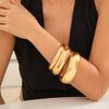 3Pcs/set Smooth Multilayer Rings Bracelet Metal Wide Closed Bracelet Punk Big Bangles Ladies Party
