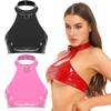 Women Crop Top Halter Neck Lingerie Skinny Unlined Camis Tank Tops Bustier Rave Clubwear