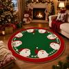 2D Flat Printed Christmas Rug Reindeer Xmas Home Decor Round Carpet  Festive Occasion