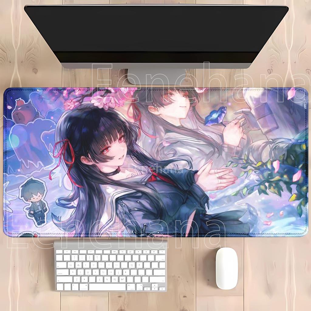 HD Печать Chisa Wuthering Waves Коврик для мыши Игровой Милая Аниме Девушка Коврик для мыши Компьютерный Нескользящий Резиновый Клавиатура Оверлок Настольный коврик