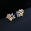 Exaggerated Personality Asymmetric Love Crystal Earrings for Women