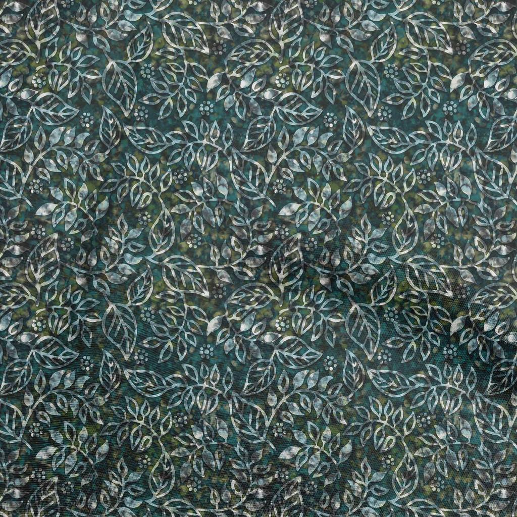 oneOone Хлопковая гибкая коричневая ткань, азиатский батик, мотив листьев, принадлежности для квилтинга, швейная ткань с принтом, 40 дюймов в дворе