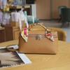 2023 New Women's Cowhide Box Bag: Stylish Hand-Held Cosmetic Shoulder Messenger Bag