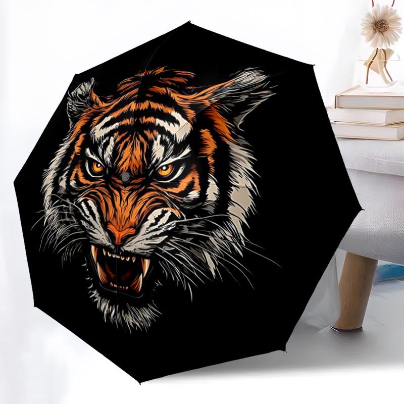 1pc Roaring Tiger Automatic Opening and Closing Umbrella - Small Umbrella Suitable for Various Occasions W079