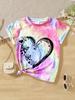 New Kids Girls O-Neck T-shirt Heart Butterfly 3d Printed Short Sleeve TShirt Kids Fashion Streetwear Summer Tops Clothing