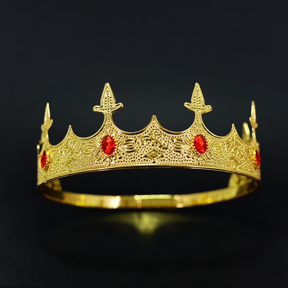 Vintage King Tiara Crown Antique Bronze Ancient Greece Tiara Prince Rhinestone Tiara Women