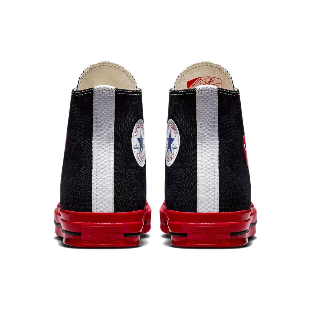 Comme Des Garçons Play X Converse Chuck 70 High Black Red Unisex Sneakers Egret A01793C