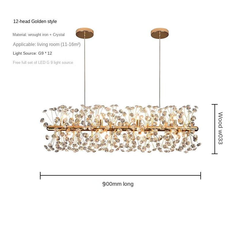 Crystal Chandelier Living Room Light Luxury Net Red Master Bedroom Dining Room Crystal Lamp Simple Designer Dandelion Creative Lighting